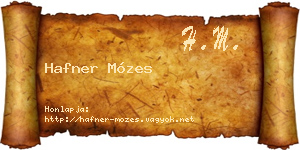 Hafner Mózes névjegykártya